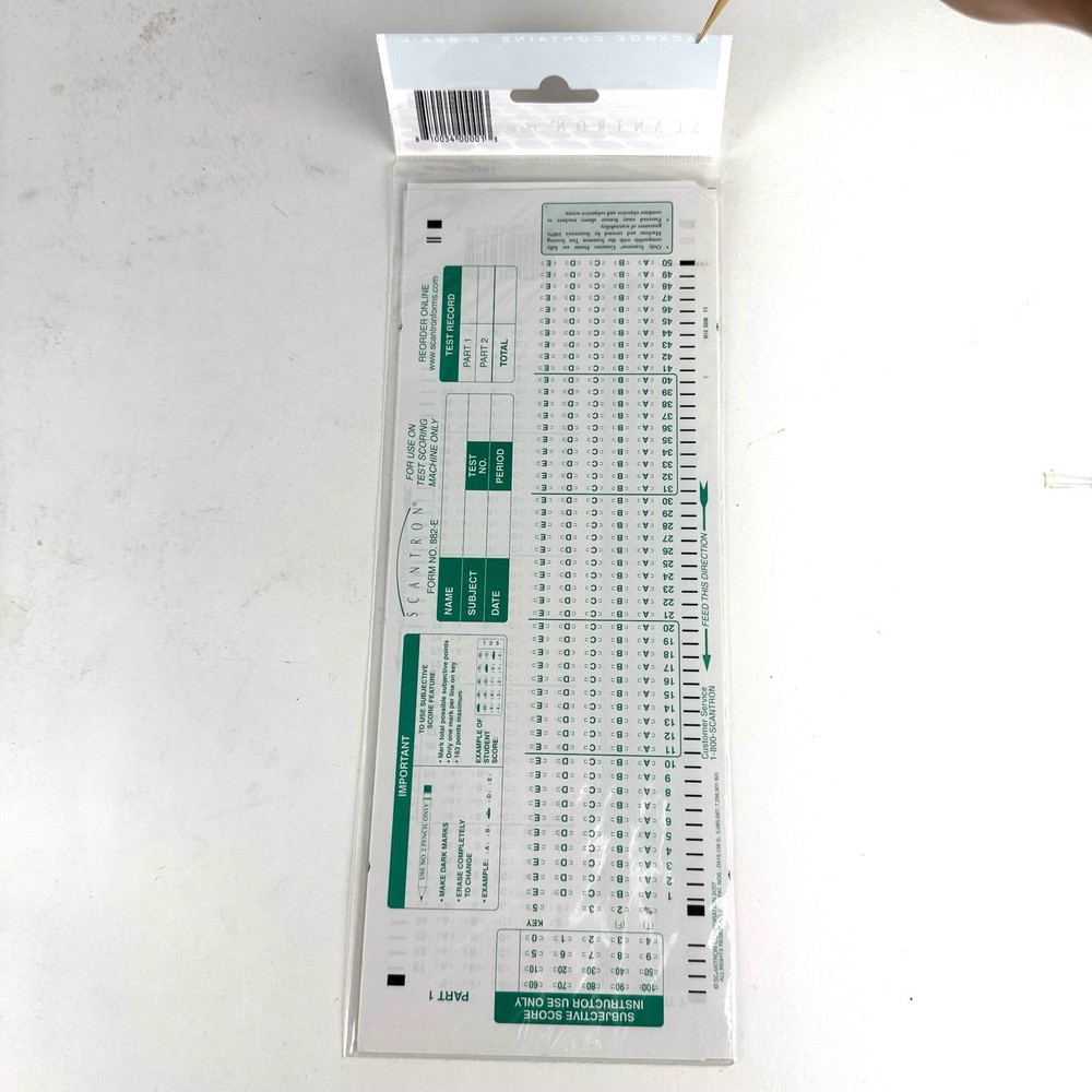 - 882-E Scantron Compatible Testing Sheet (6 Sheet Pack)