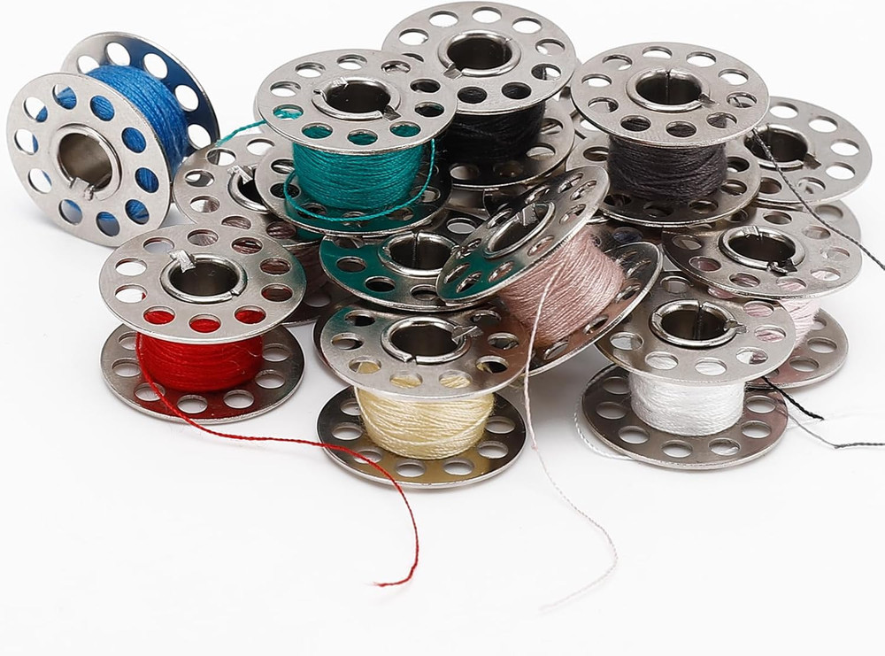 Metal Bobbins for Sewing Machine, Universal Sewing Bobbins, Compatible with Sing