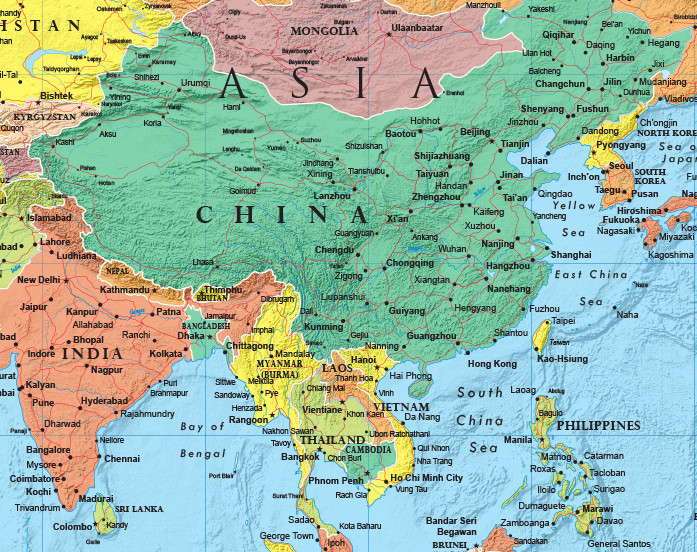 RMC 32" x 50" World Map Poster Mural Signature Series, Large, Up-to-date, Decor