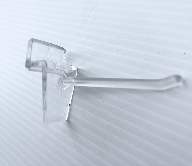 2" clear slatwall hooks (quantity 25)