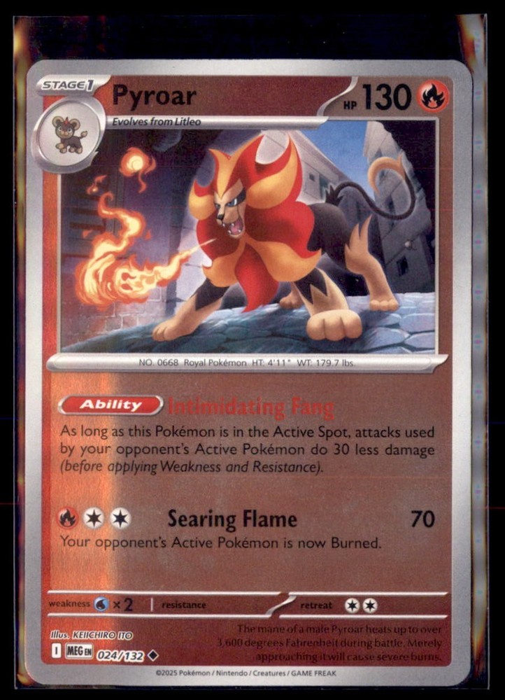 Pokemon Pyroar ME01: Mega Evolution 024/132 Reverse Holo 3 Card Lot