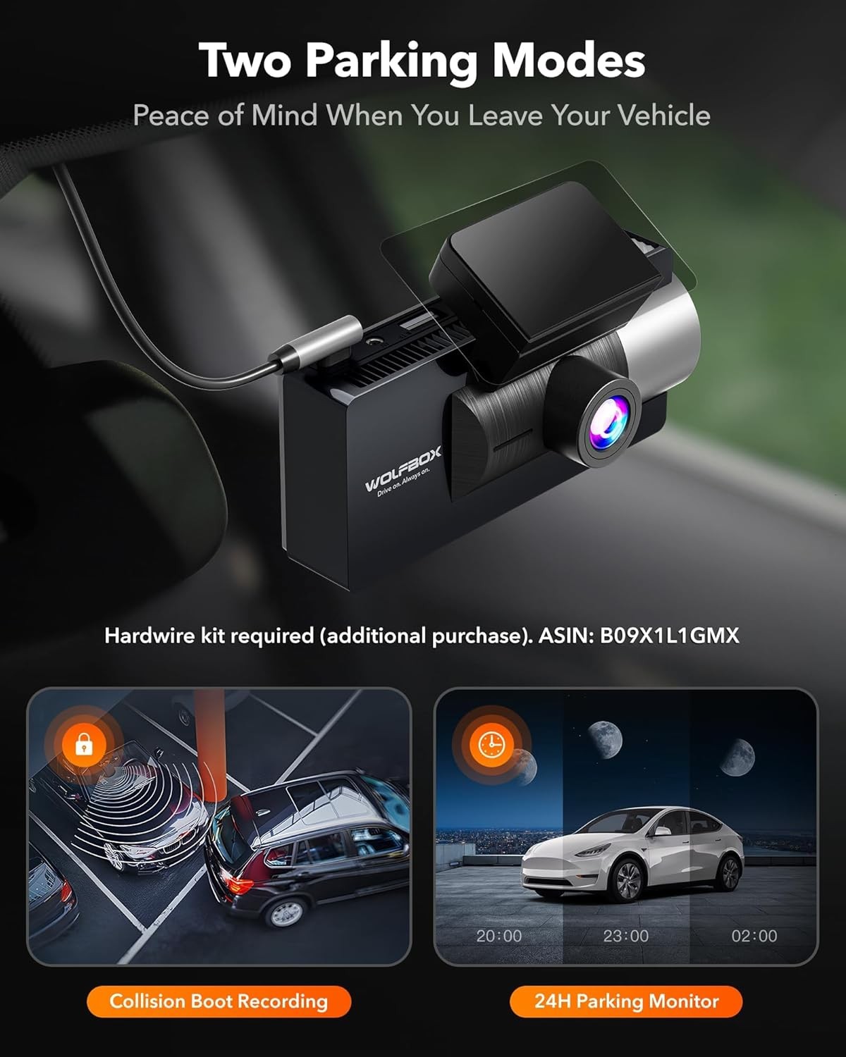 WOLFBOX Dash Cam i17 4K 3 Channel Dash Camera, 5.8GHz WiFi & GPS with 64GB Card