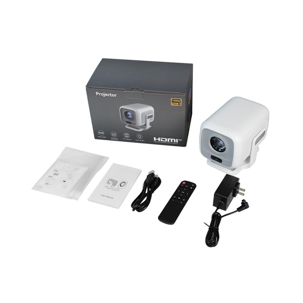 Smart Projector Android 11 OS, Native 1080P Full HD 4K Support, Built-in Apps...