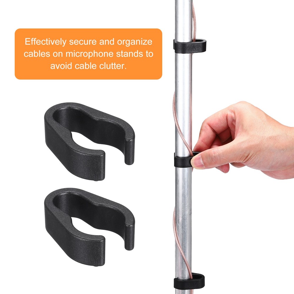 30Pcs 19mm Microphone Cable Clips Universal Microphone Stand Cable Clips