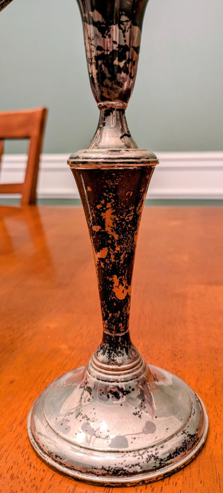 VINTAGE .925 STERLING SILVER REED & BARTON CANDELABRA 13.5" WEIGHTED