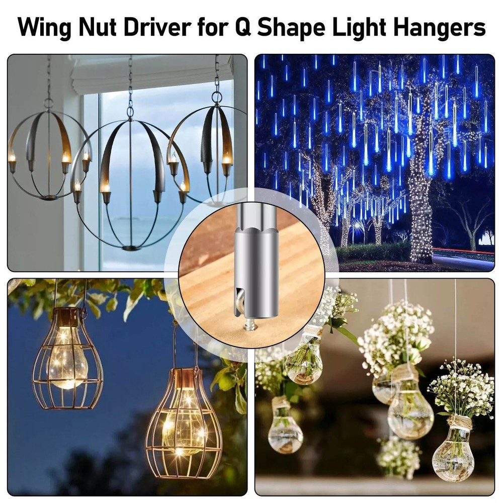 3Pcs Power Wing Nut Driver Hook Drill Bits Socket Wrench Tool 1/4 Inch Hex Shank