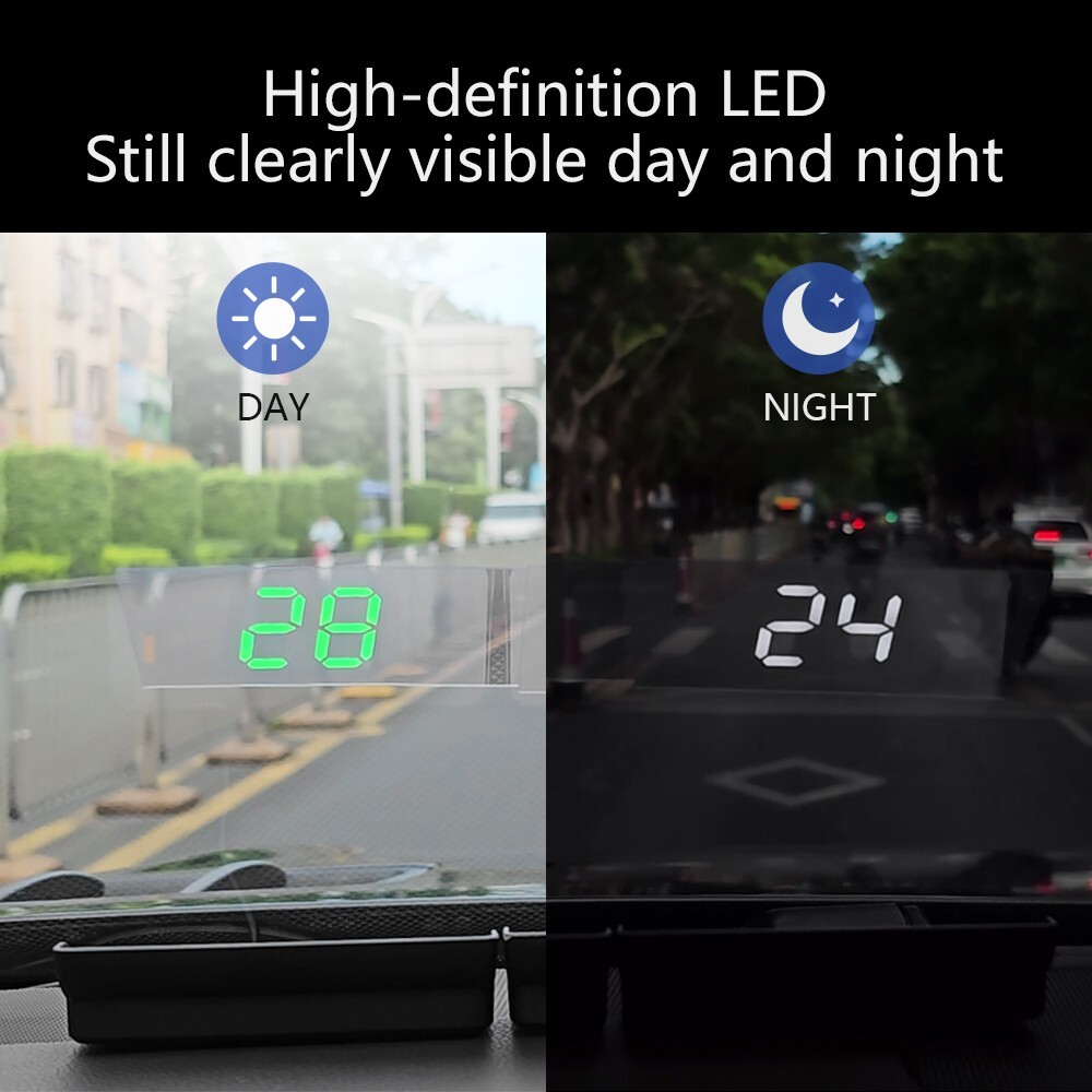 Car Head Up Display Digital Speedometer Windshield Projector KM/H