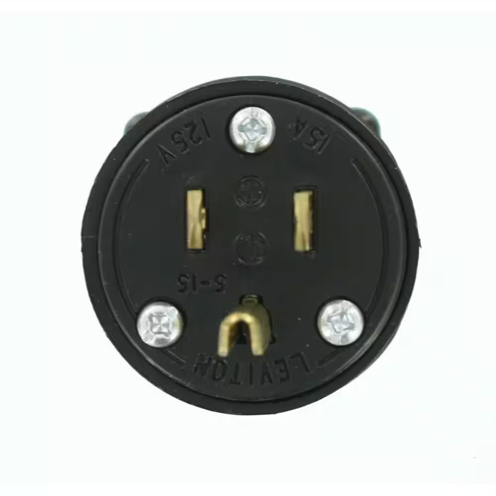 15 Amp 125-Volt Rubber Grounding Plug