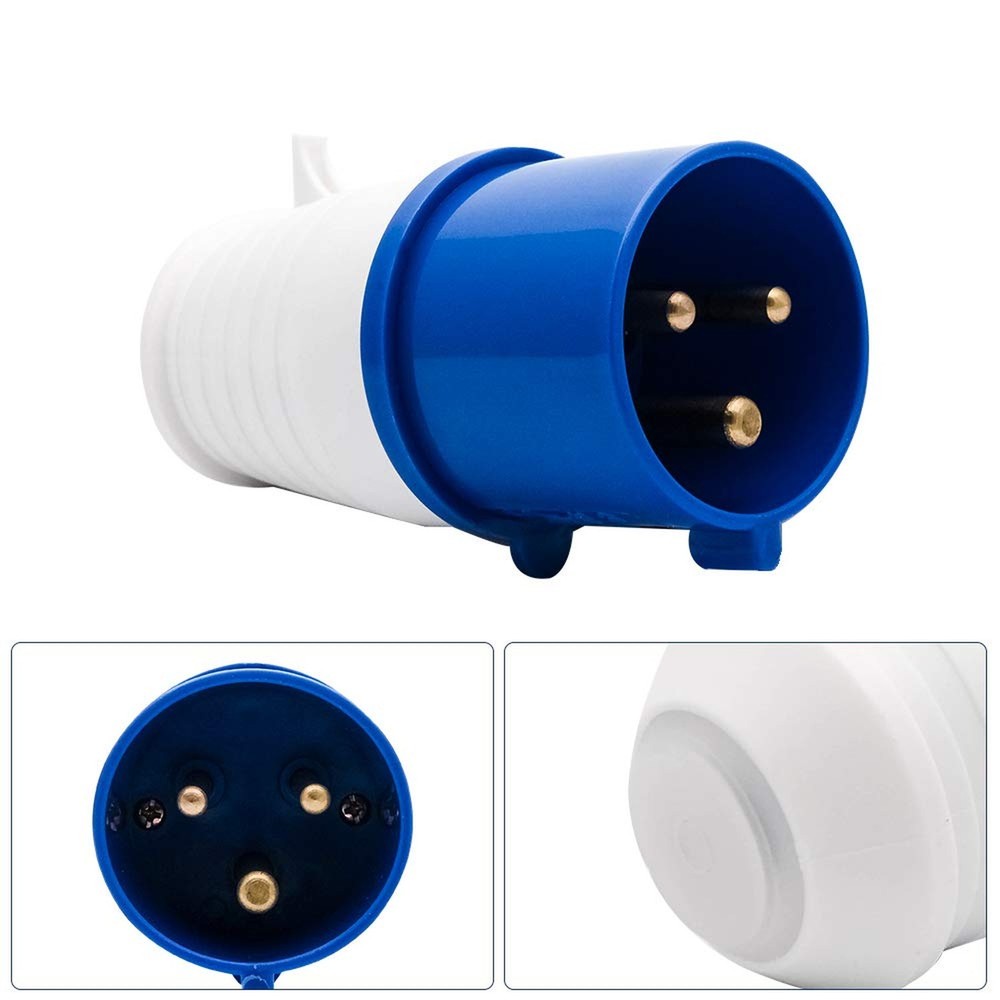 3 Pin Industrial Plug/Socket Connector 240V Power Electrical Machine Waterpro...