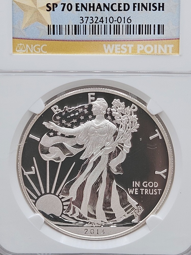 2013 W Silver Eagle Enhanced Finish NGC SP 70