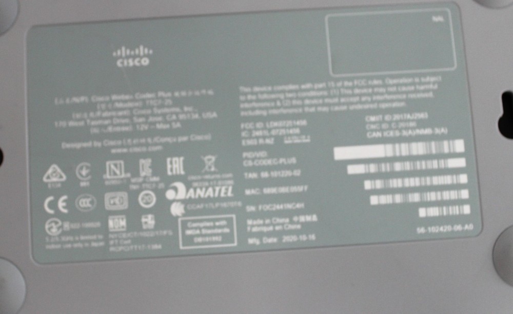 Cisco Webex Plus TTC7-25 CS-Codec-Plus w/ AC