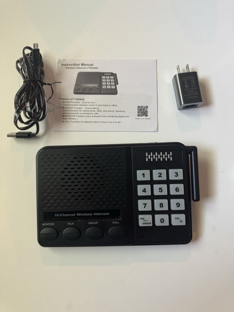 FTAN40A Home Intercom System 10 Channel Unit 3 Digital Codes
