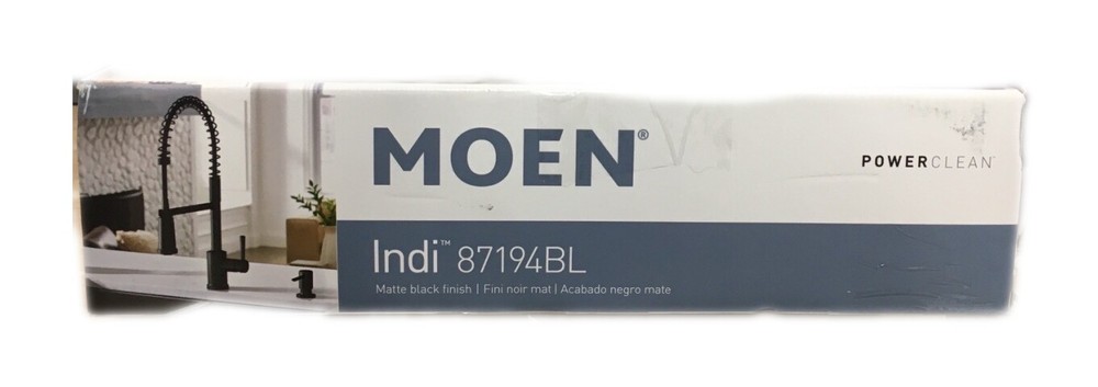 MOEN Indi Single-Handle Pre-Rinse Pulldown Sprayer Kitchen Faucet Matte Black