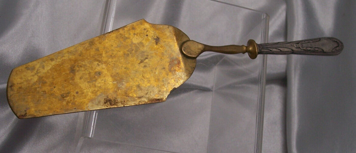 Antique German 800 Sterling Silver & Brass Cake or Pie Lifter Hollow handle