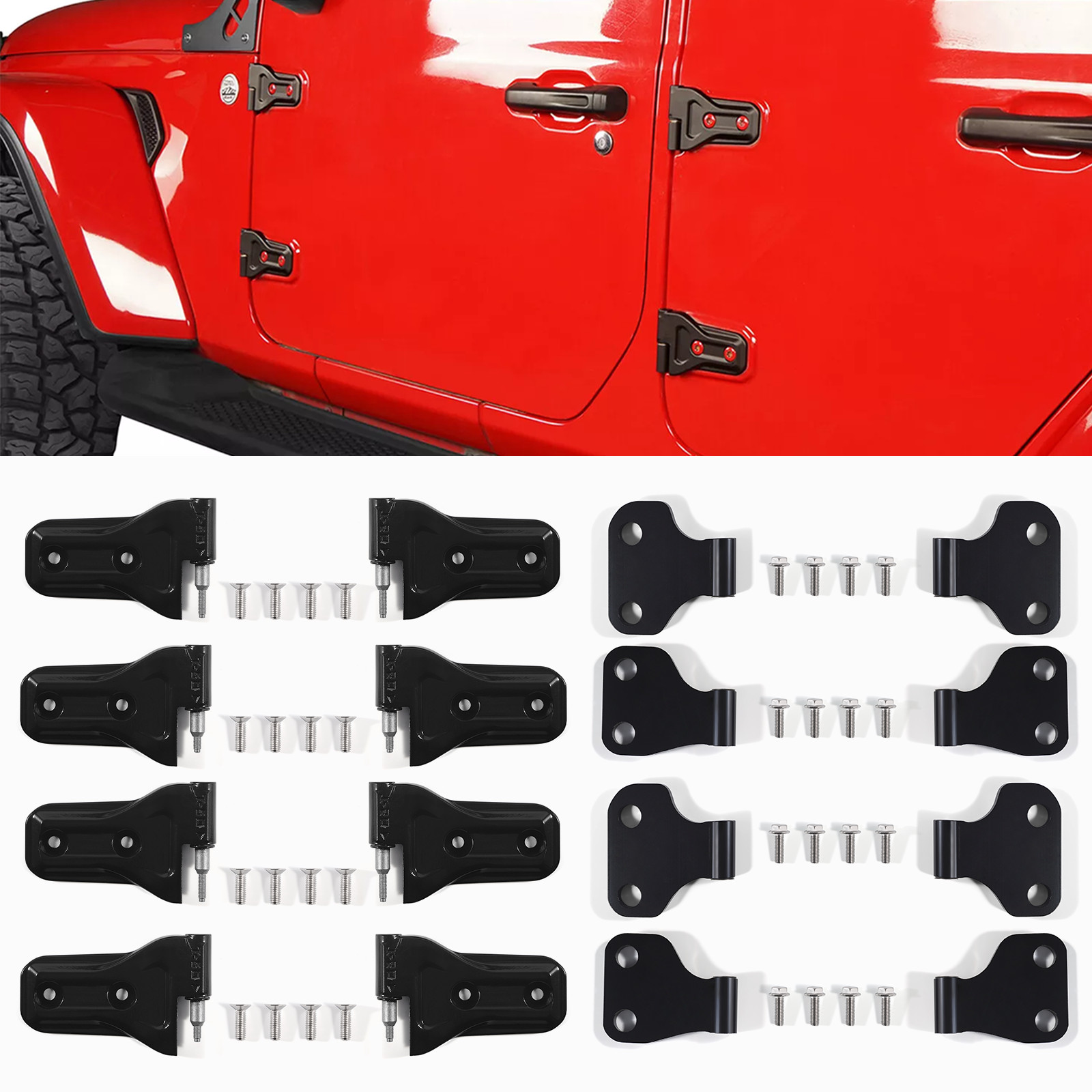Hooke Road 16Pcs Door Hinges Replacement Fit 18-25 Wrangler Jeep JL Gladiator JT