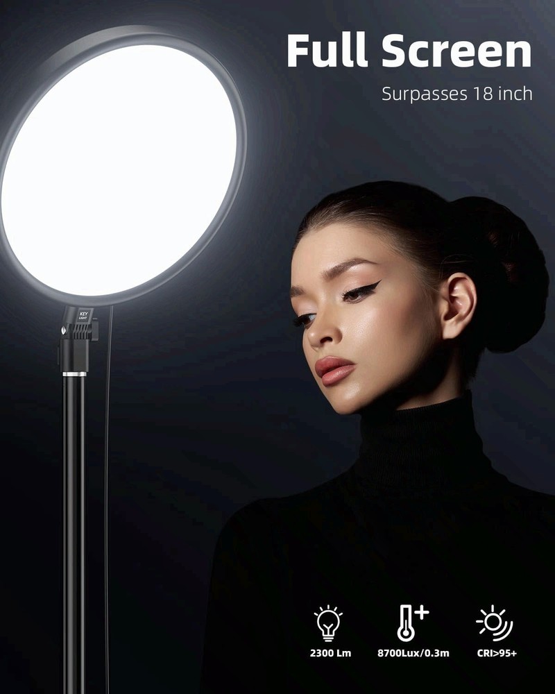Large Ring Light with 79" Stand, 6500K Professional Full-Screen Big Ring Light