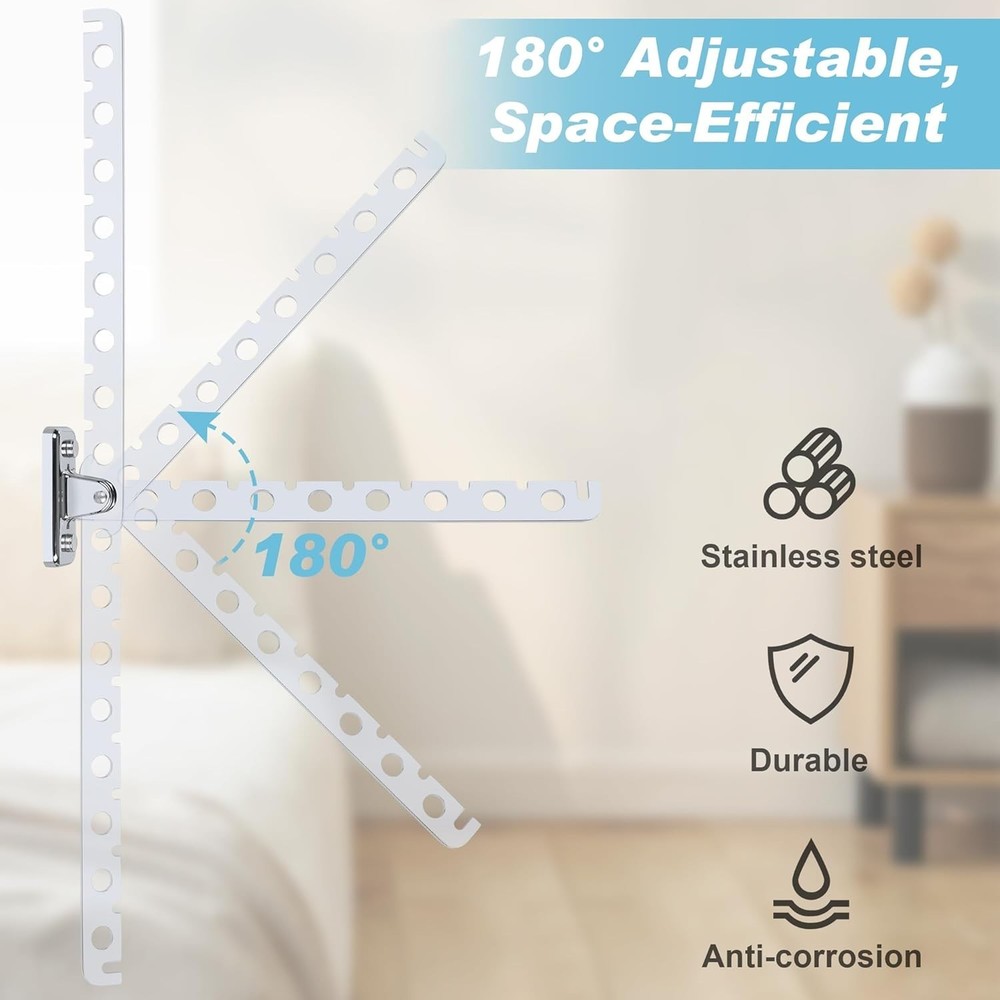 Folding Clothes Hanger,Stainless Steel Wall Mounted Drying Rack,Space Saving ...