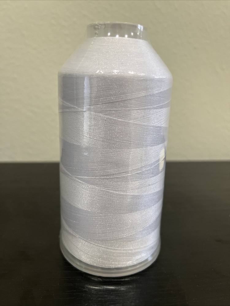 Embroidery Thread Polyester White 5000m Single Huge Spool New
