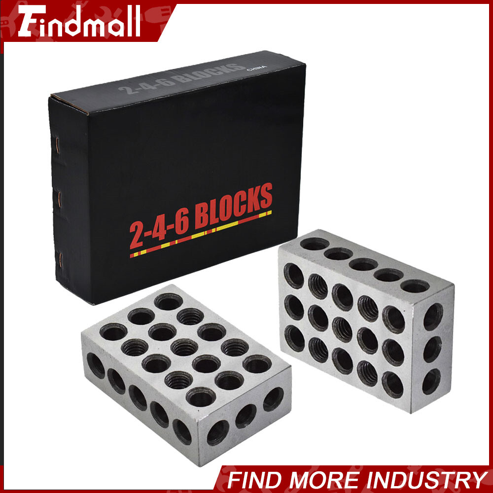 2 Matched Pair 2-4-6 Blocks 23 Holes .0002" Machinist Precision 246 Jig 2 4 6