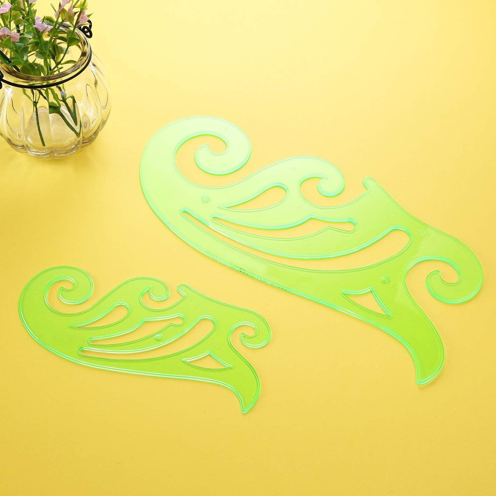 6 Pieces Plastic French Curve Ruler Multi-Function Comic Template Tool Set for D