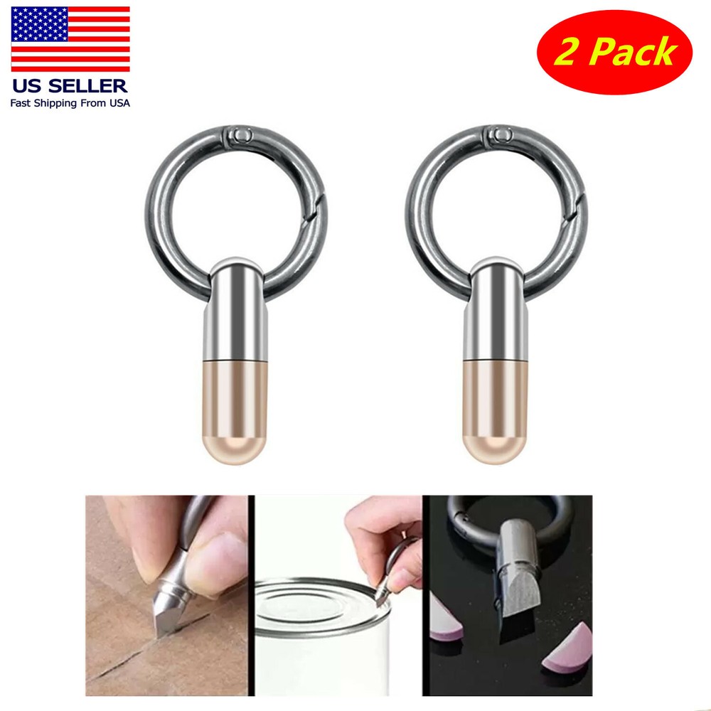 2x Capsule Knife Microblade Key Micro Cutting Tool Mini Pill Keychain Knife