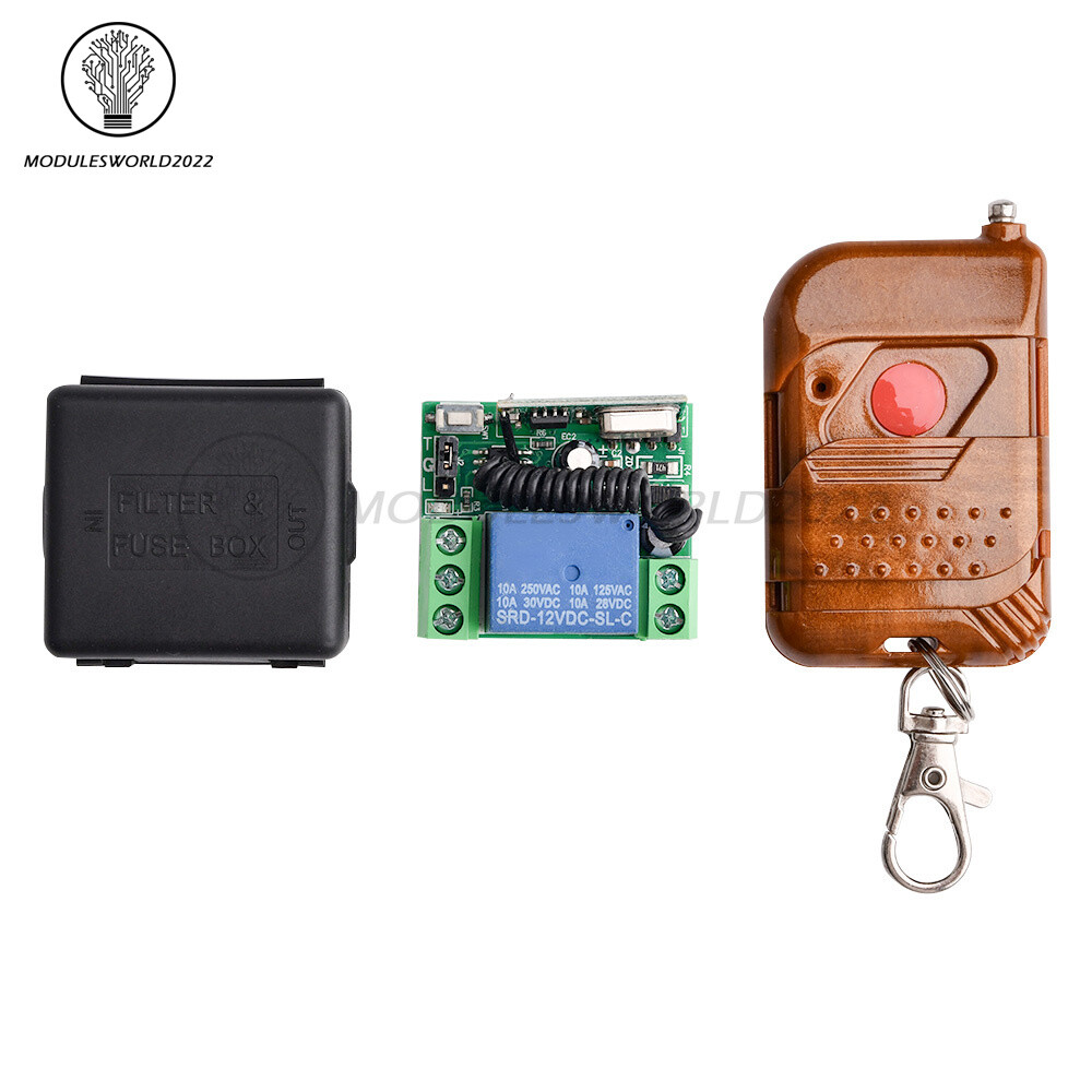 DC 12V 10A Relay 1CH Wireless RF Remote Control Switch Transmitter+ Receiver