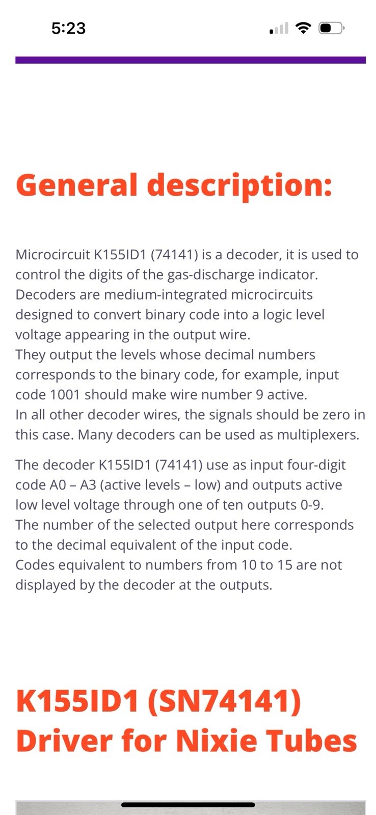 10 Piece K155ID1 (SN74141) Driver for Nixie Tubes Microcircuit