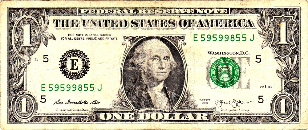 $1 2013 Fancy Serial E59599855J