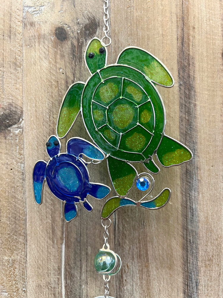 Turtle Metal Suncatcher Windchime  27" x 4"