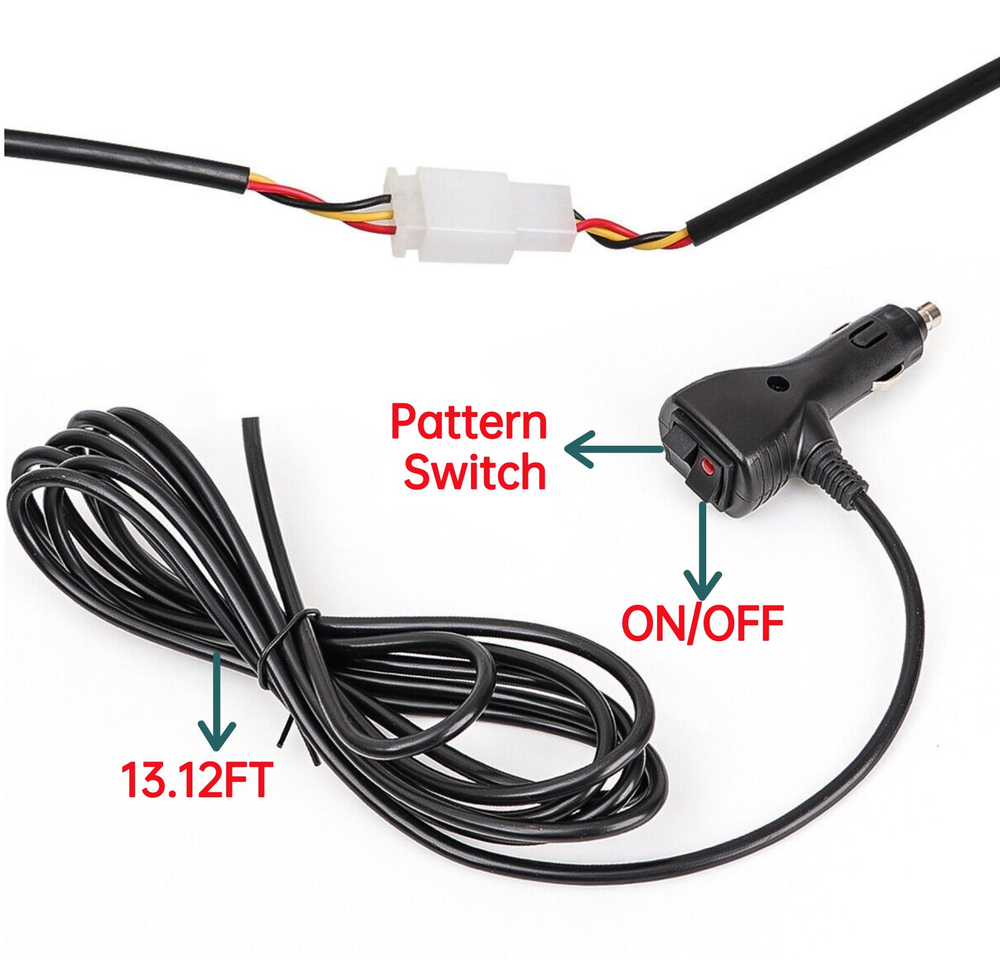 12V Cigar Lighter Plug Switch for Emergency Warning Strobe Light Traffic Advisor