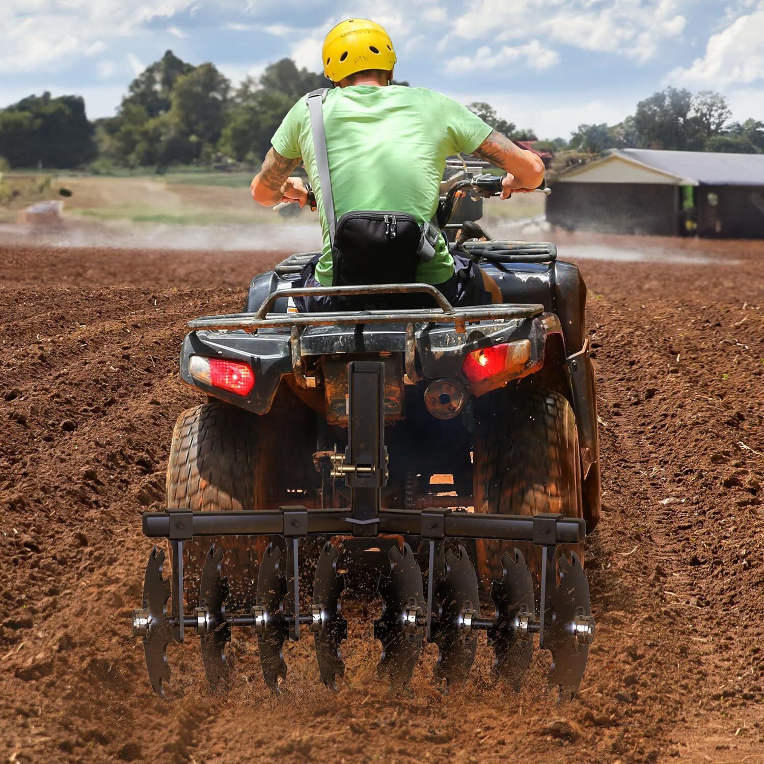 Heavy-Duty 32" Disc Plow Harrow Mount W/ 2" Receiver Hitch Mount for ATVs /UTVs