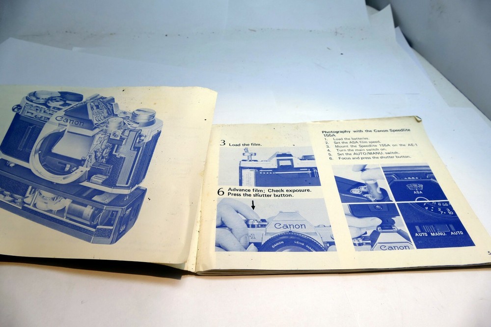 Canon AE-1 camera Manual Guide Instructions EN Instruction Guide