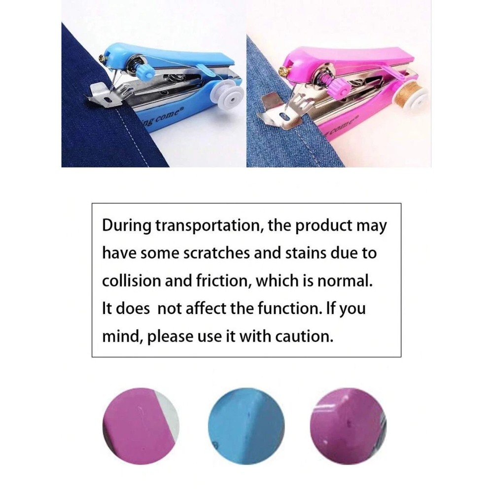 Mini Sewing Machine Handheld Stitching Machine Portable Quick Sewing DIY Craft