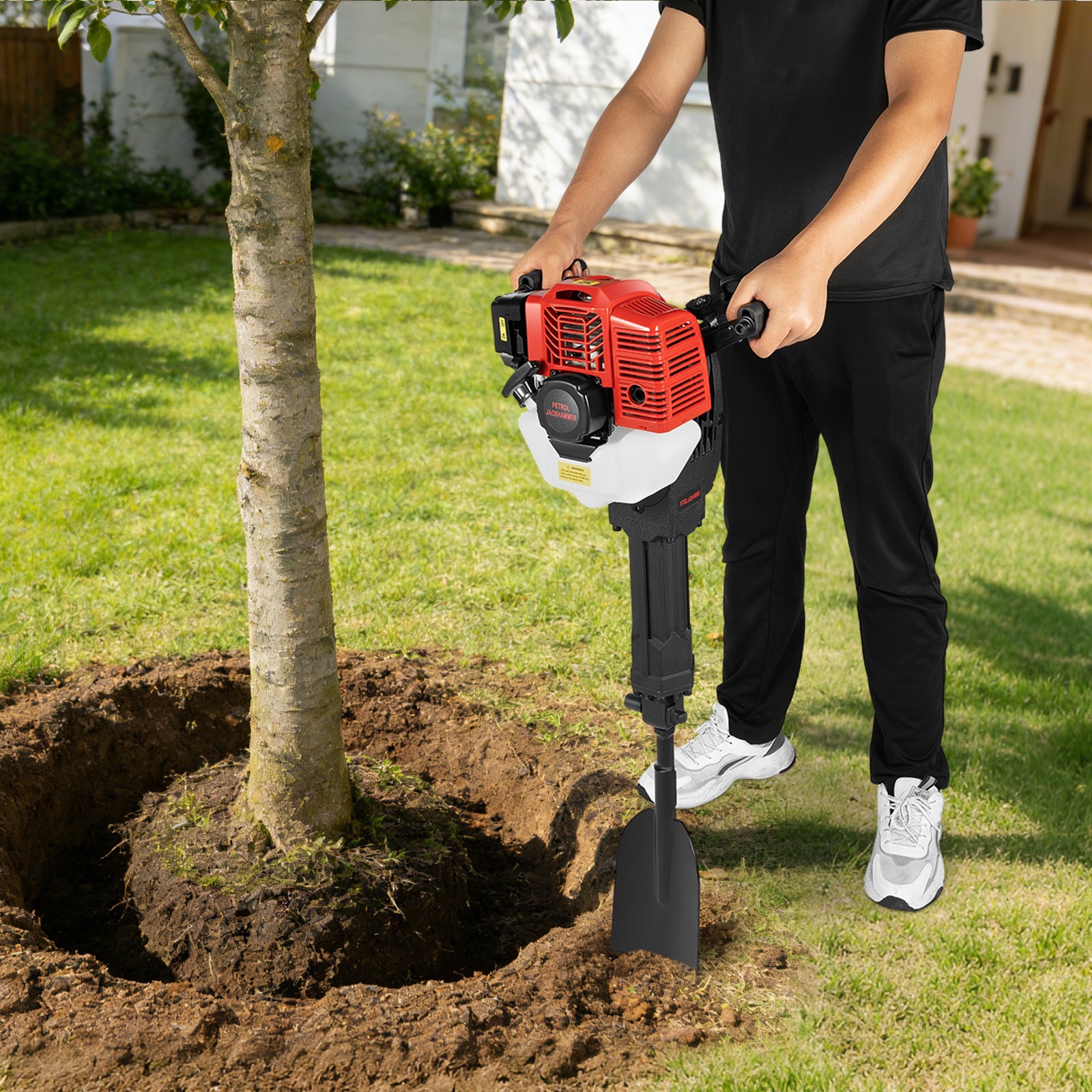 Handheld Trencher Digger Machine 52CC 2Stroke Garden Tree Digger Digging Machine