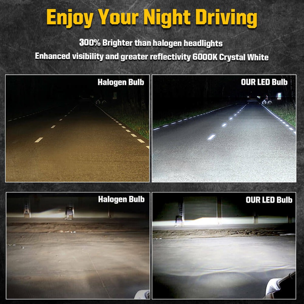 9006 HB4 LED Headlight Bulb Conversion Kit Low Beam 6000K Bright Replace Halogen