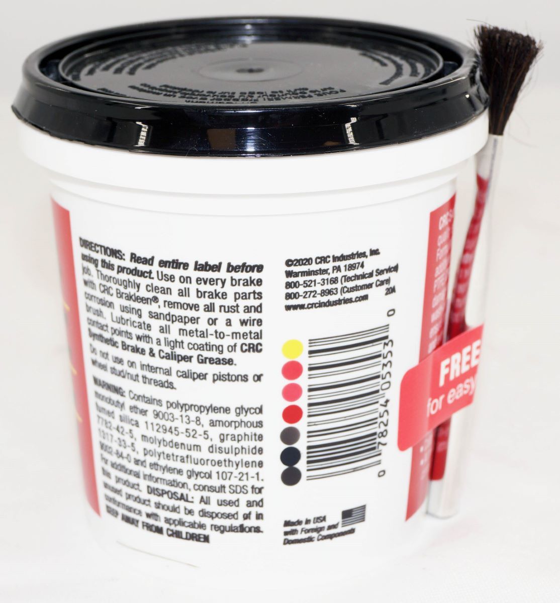 CRC 05353 Synthetic Brake and Caliper Grease 12 oz Tub with Brush