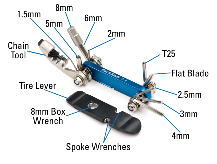 Park Tool IB-3 I-Beam Bicycle 13-Function Mini Folding Multi-Tool