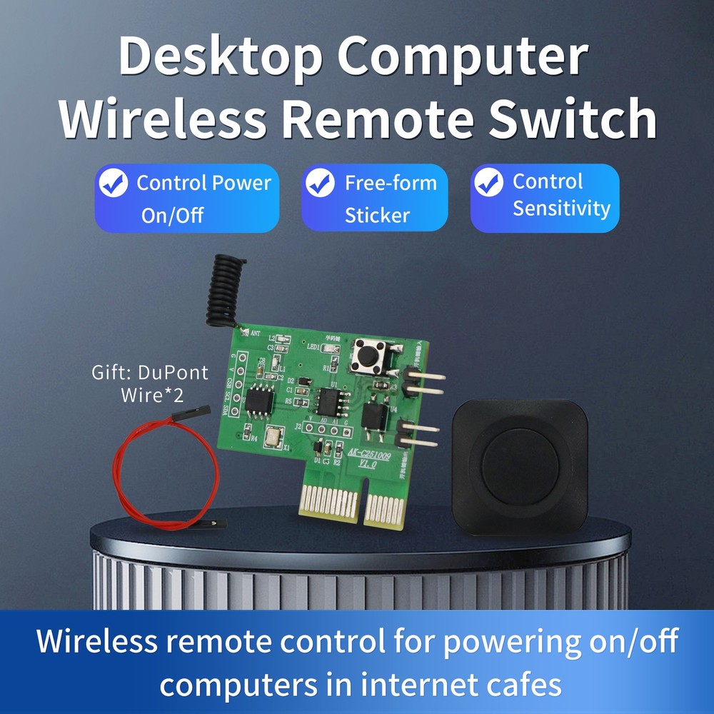 Remote Desktop PC Power on/off Wireless Controller+Mini Square Remote Control