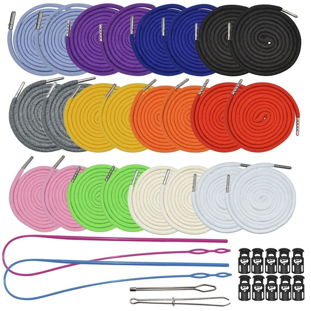 24Pack Drawstrings Universal Drawstrings with 4pcs Drawstring Threaders 10pcs...