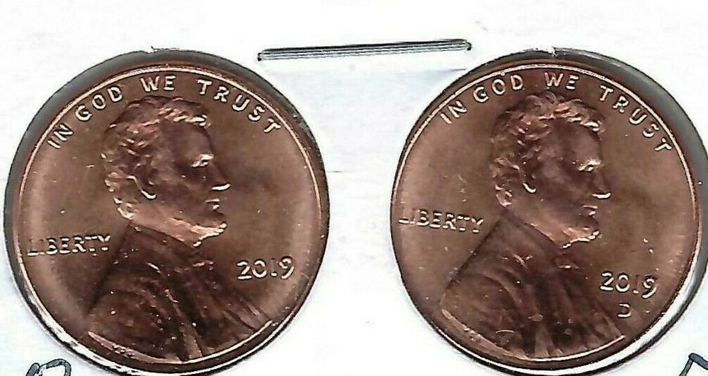 2019-D & P Two Brilliant Uncirculated Lincoln Cent Type Coins