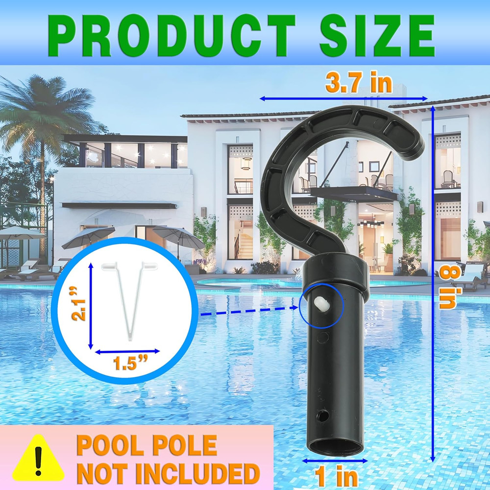 2 Pack Accessories Hook for Robotic Pool Cleaner Pool Hook for Poles Compatible
