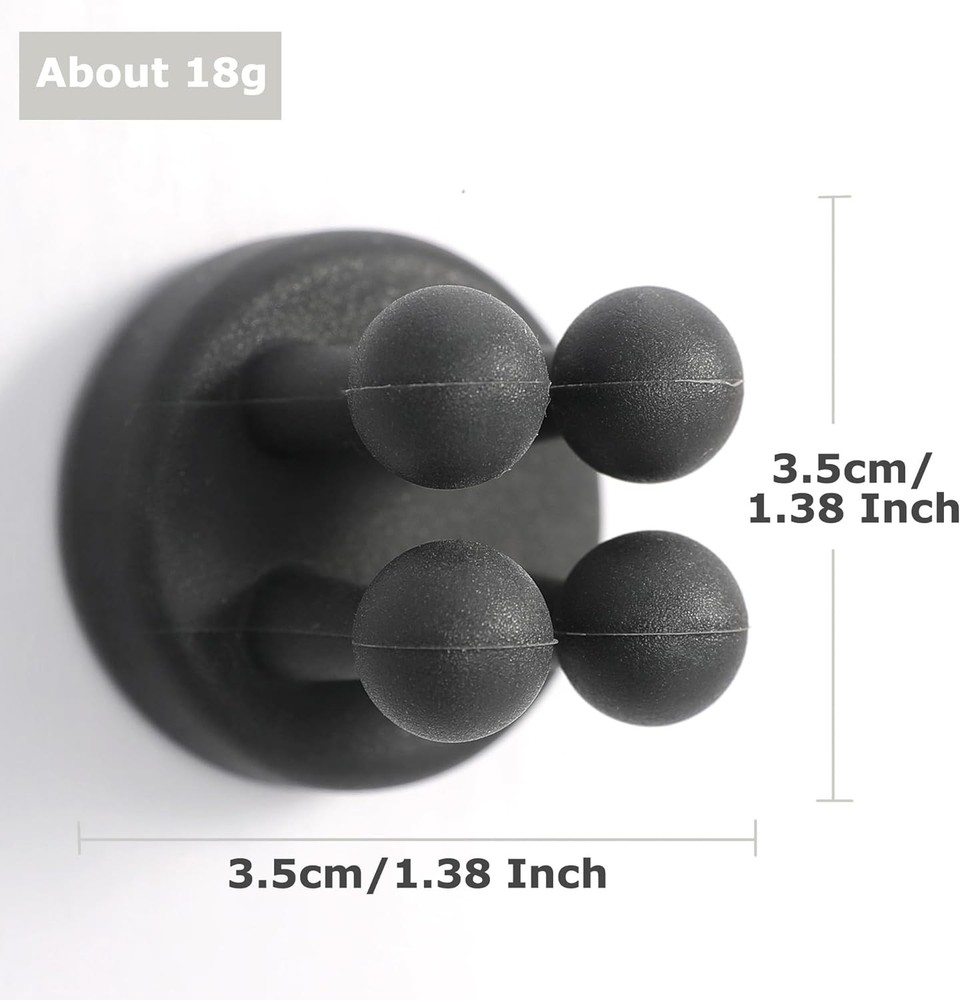 XoYoZo 4 pcs Silicone Toothbrush Holder Multi-Function Hook Waterproof Black