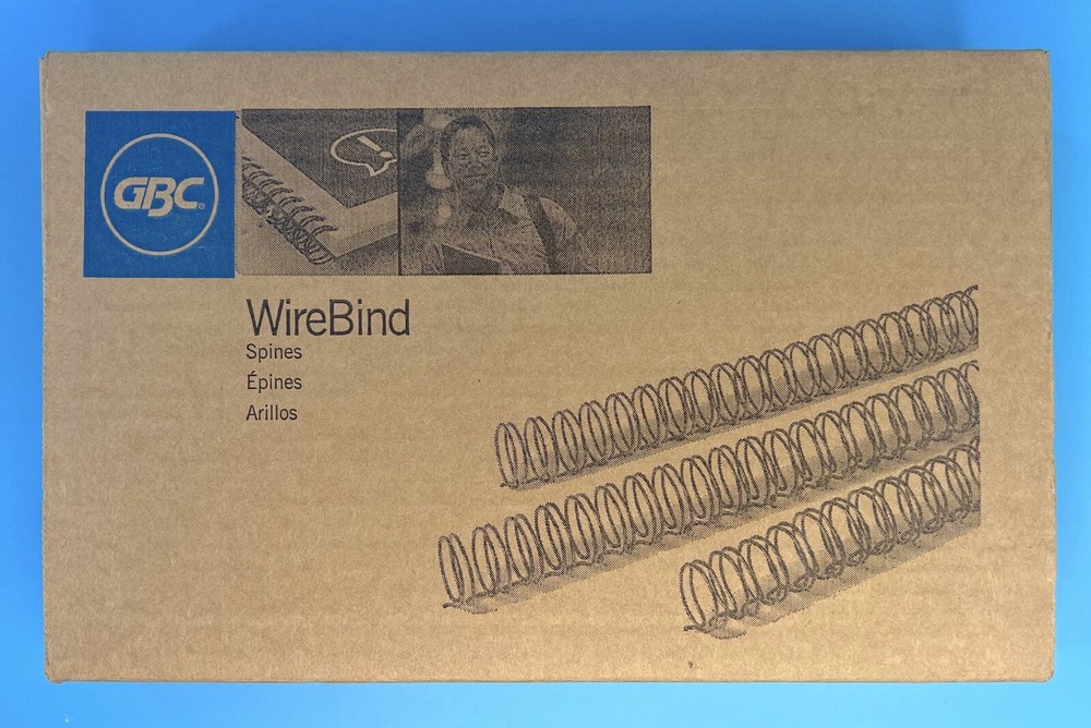 GBC WireBind Binding Spines 1/4” .25 in / 6mm Black Open Box