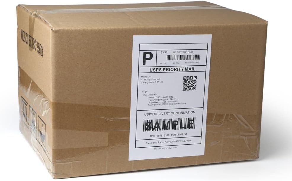 [100 Sheets; 200 Labels] 100 Sheets -（200 labels, 2up）, White
