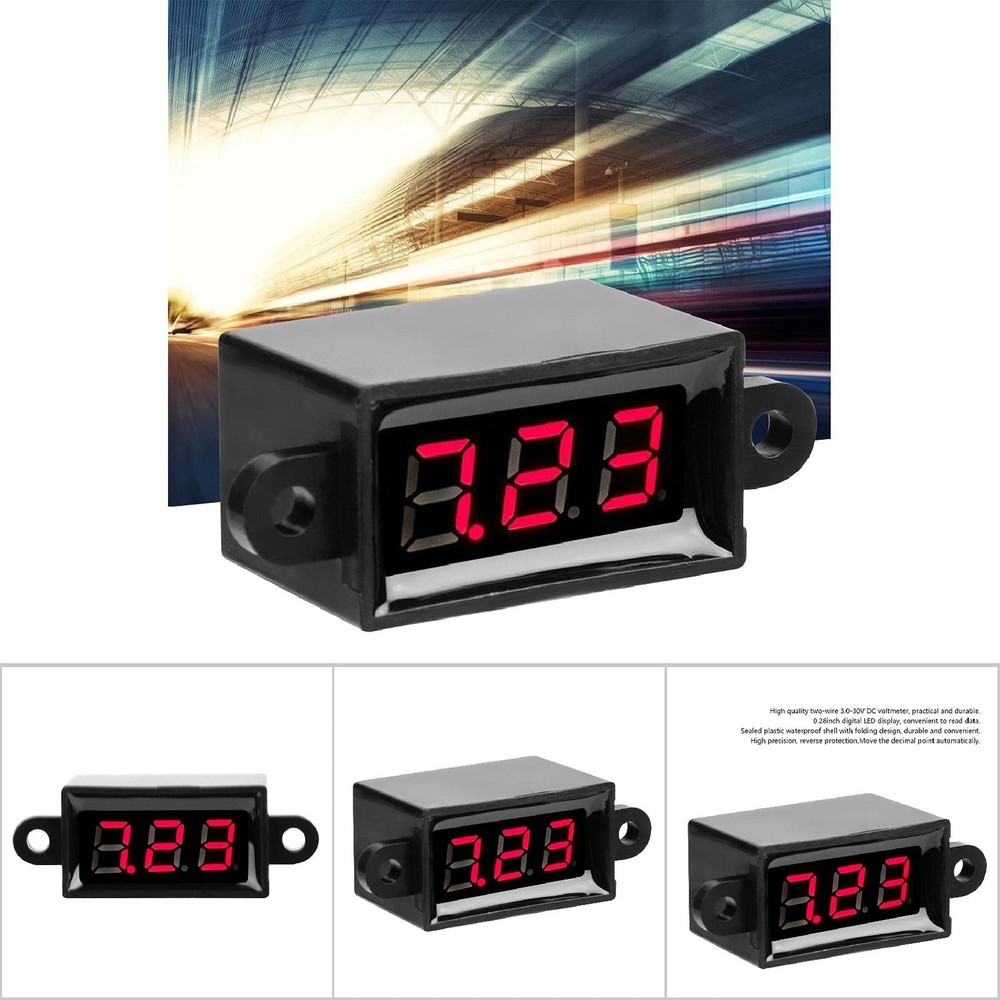 Red LED Voltmeter, Digital Display, Tester, Miniature, Voltage, Font Backlight