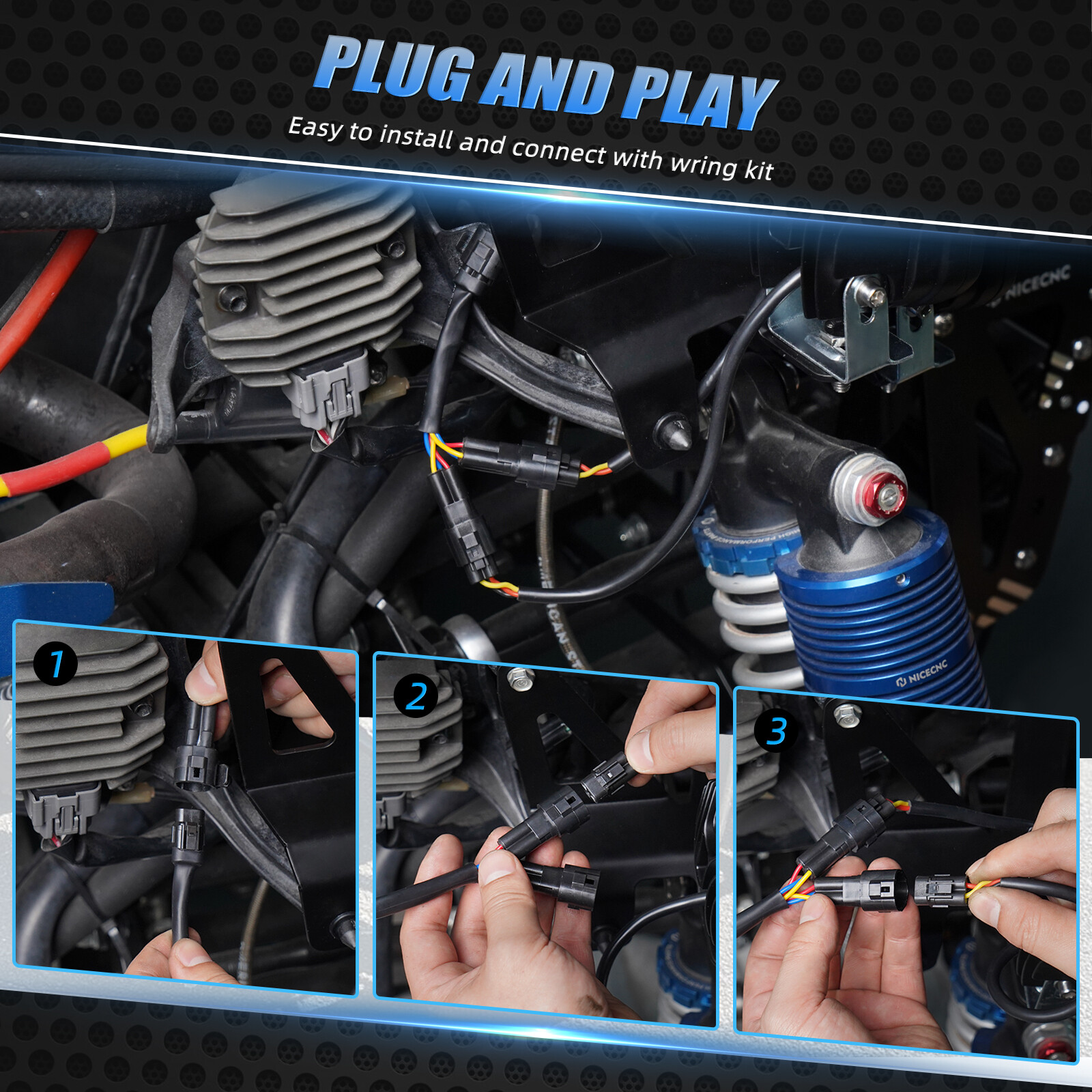 For Yamaha Raptor 700 700R Driving Headlight LED Work Lights 12V-24V 25W 4-Pack