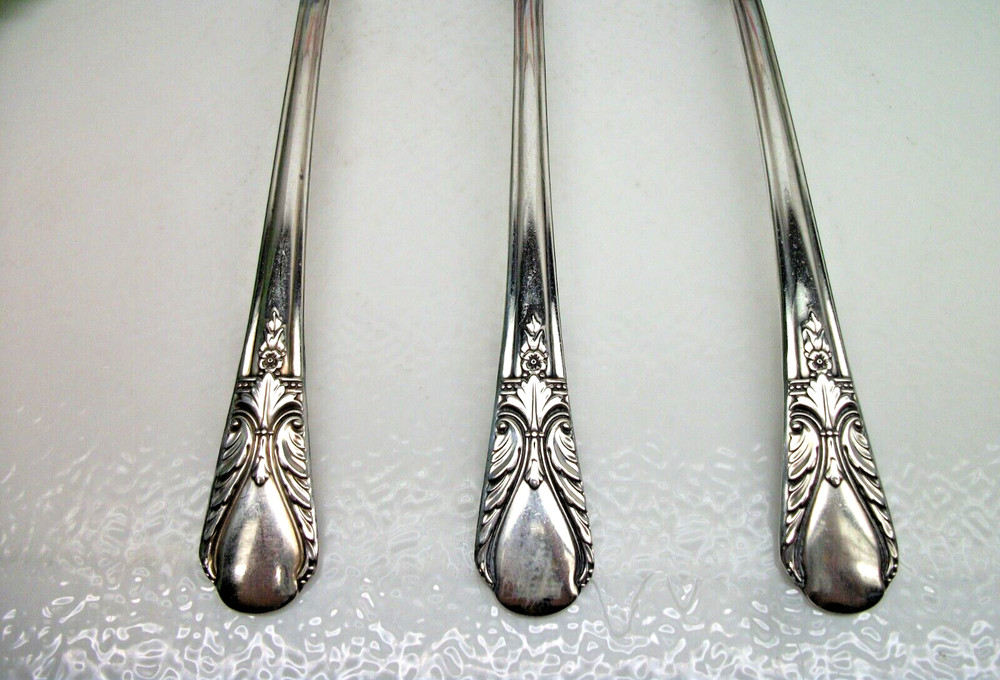 3 International Rogers AVALON Cabin Silverplate Solid Serving Spoons 1940