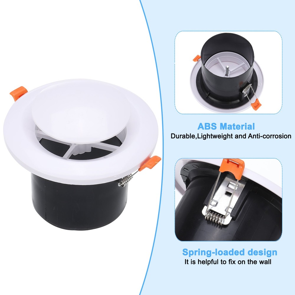 4 Inch Spring Round Air Vent, 2pcs ABS Adjustable Air Diffuser