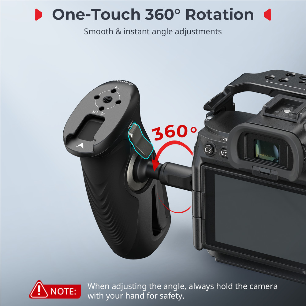 SmallRig Push-Button Rotating Side Handle with 1/4"-20 Screws 5194