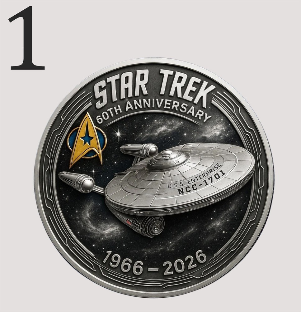 Star Trek 60th Anniversary Challenge Coin - Star Trek Commemorative Fan Gift